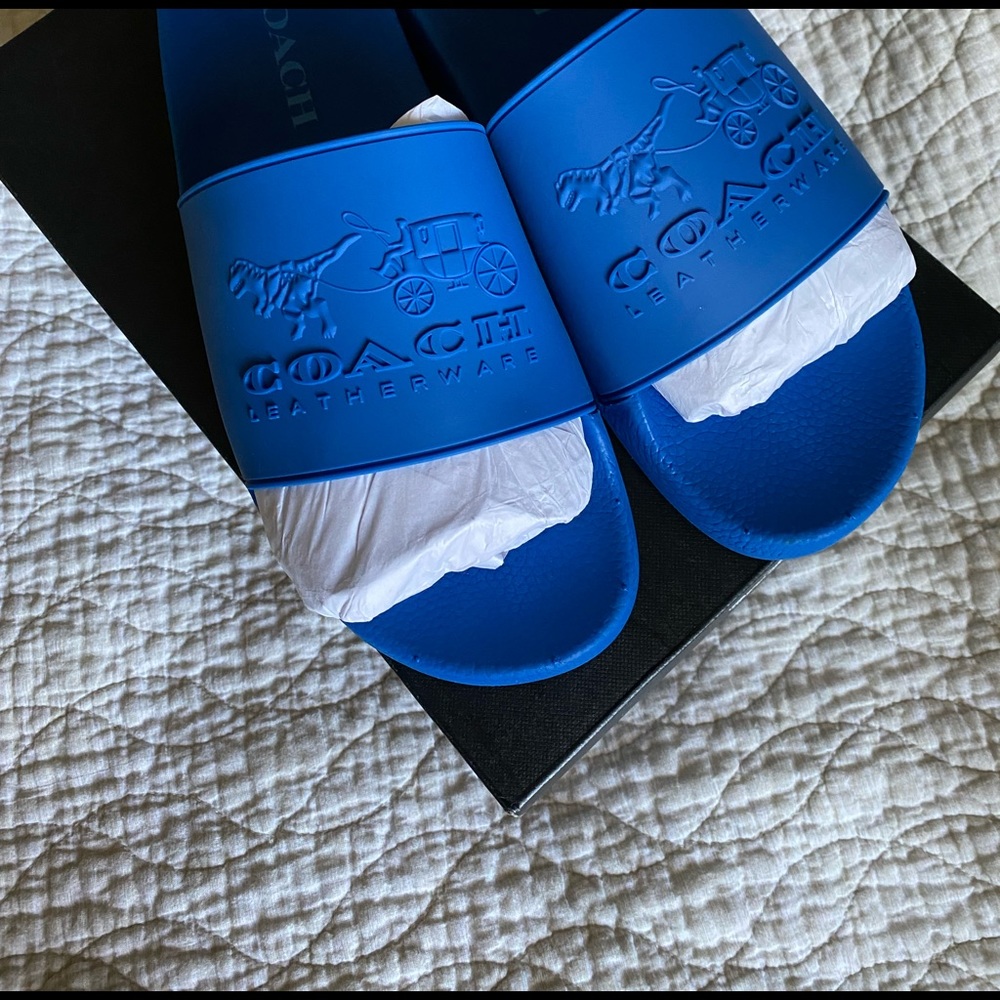 Coach 3D LOGO Slide Blue -Mens